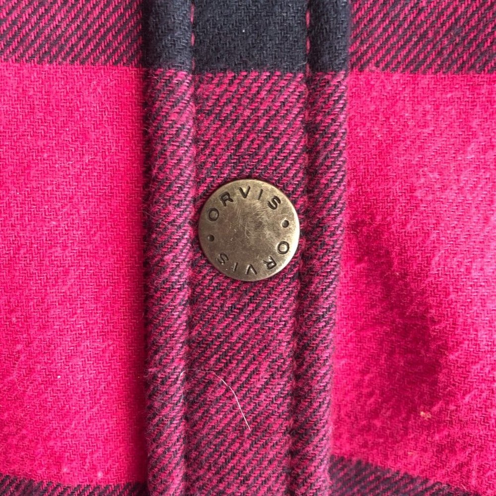 Orvis Women's Flannel Shirt Jacket Fleece Lined XXL 2XL Plaid Pink 100% Cotton - Picture 7 of 13